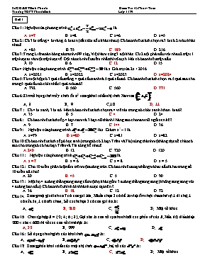 2 Đề kiểm tra 1 tiết môn Giải tích Lớp 11 - Trường THPT Phước Bình (Có đáp án)